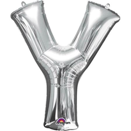 ANAGRAM 34 in. Letter Y Silver Supershape Foil Balloon 78438